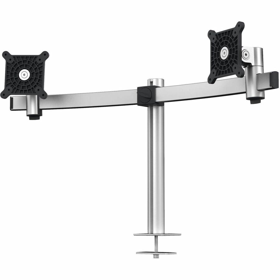 DURABLE Desk Mount for Monitor, Curved Screen Display - Silver - Height Adjustable - 2 Display(s) Supported - 38" Screen Support - 17.64 lb Load Capacity - Aluminum, Plastic - 1 Each