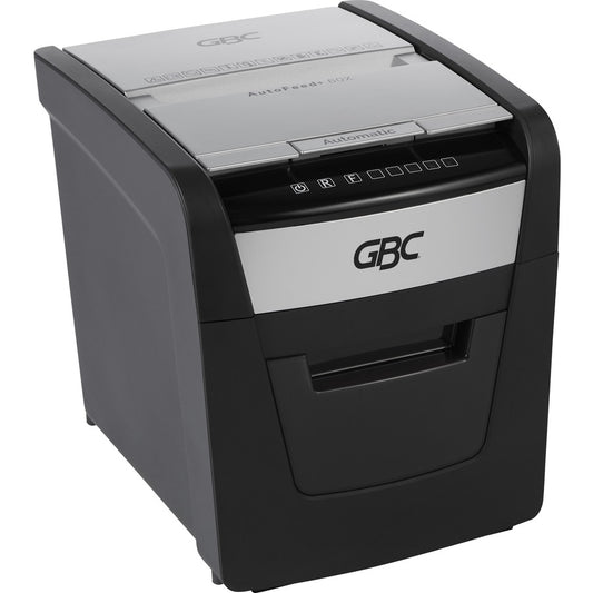 GBC AutoFeed+ Home Shredder, 60X, Super Cross-Cut, 60 Sheets - Continuous Shredder - Super Cross Cut - 6 Per Pass - for shredding Credit Card, Paper Clip, Staples, Paper - P-4 - 10 Minute Run Time - 5.25 gal Wastebin Capacity - Black