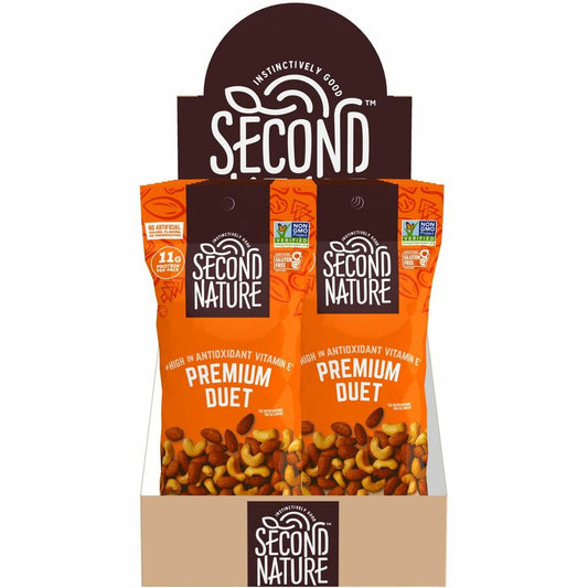 Second Nature Premium Duet Trail Mix - Low Sodium, Gluten-free, No Artificial Flavor, No Artificial Color, Preservative-free - Cashew, Almond - 2 oz - 1 Box