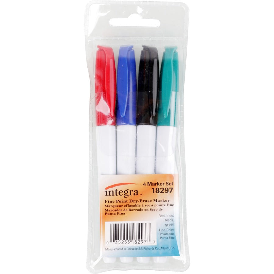 Integra Dry-Erase Markers - Assorted Ink - Alcohol Based - 4 / Set