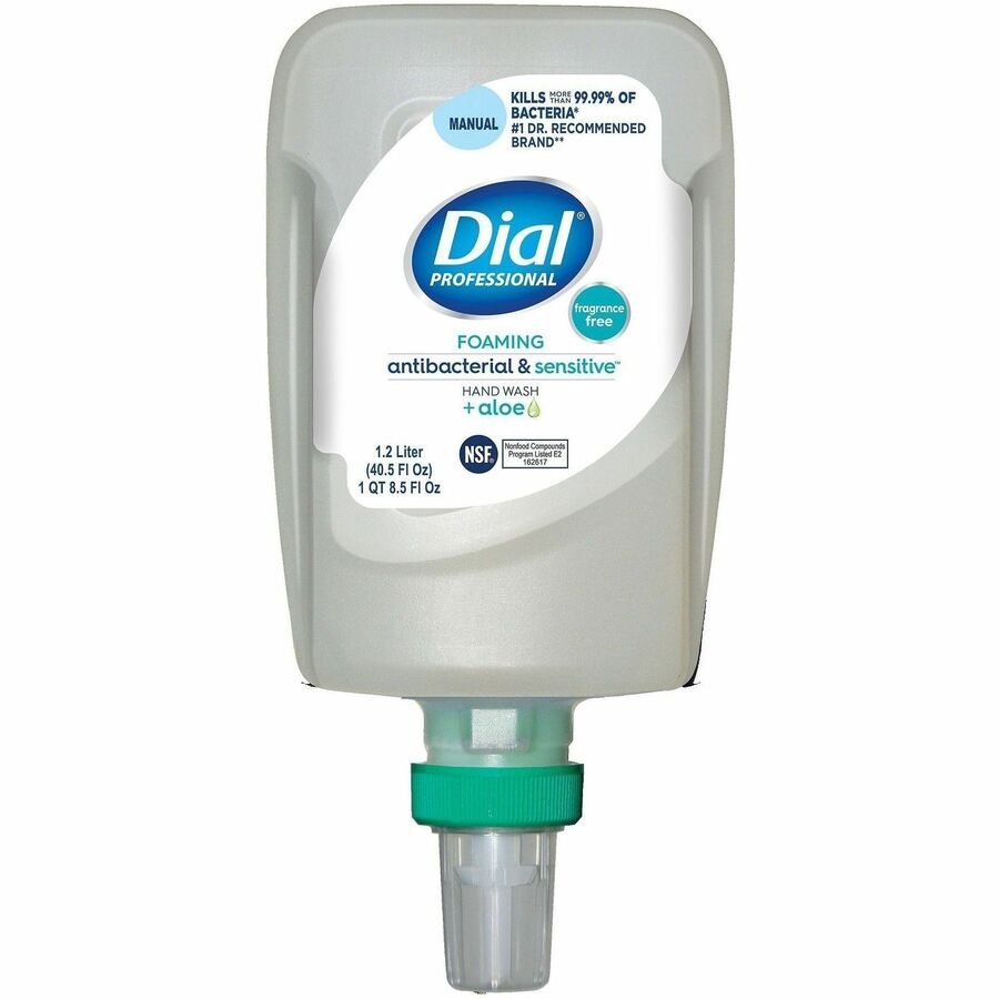 Dial Professional FIT Refill Clean+ Foaming Hand Wash - 1.27 quart - Bacteria Remover, Odor Remover - Skin, Hand - Antibacterial - Clear - Fragrance-free, Dye-free - 3 / Carton