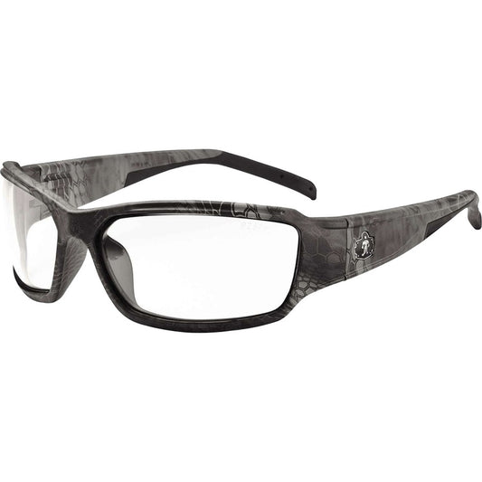 Ergodyne THOR Anti-Fog Clear Lens Kryptek Typhon Safety Glasses - Eye Protection - Kryptek Typhon - Clear Lens - Durable, Bendable Frame, Flexible Frame, Break Resistant, Non-Slip Temple, Rubber Tipped Temples, Slip Resistant, Anti-scratch, UV Resistan...