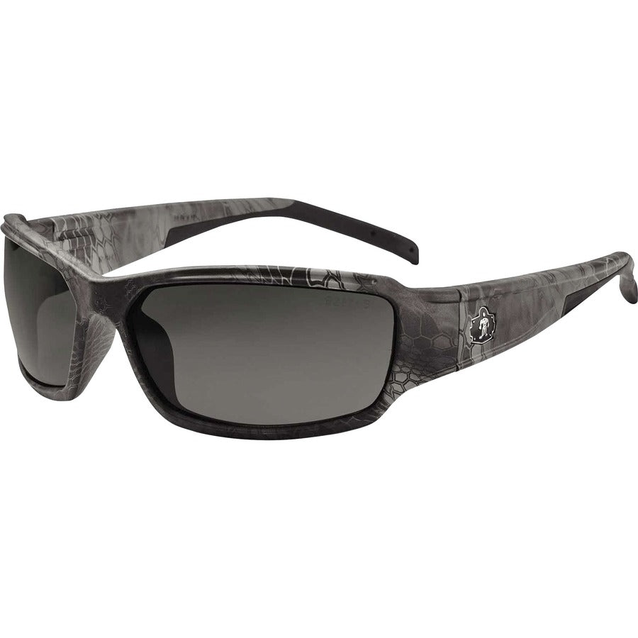Ergodyne THOR Smoke Lens Kryptek Typhon Safety Glasses - Recommended for: Construction, Carpentry, Woodworking, Landscaping, Boating, Skiing, Fishing, Hunting, Shooting, Sport - Eye Protection - Kryptek Typhon - Smoke Lens - Durable, Bendable Frame, Fl...