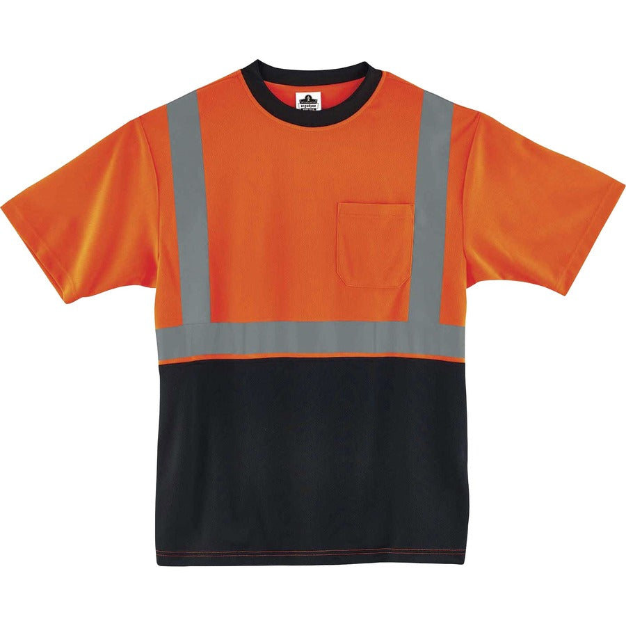 Ergodyne 8289BK Type R Class 2 Front T-Shirt - 3XL Size - Polyester - Orange, Black