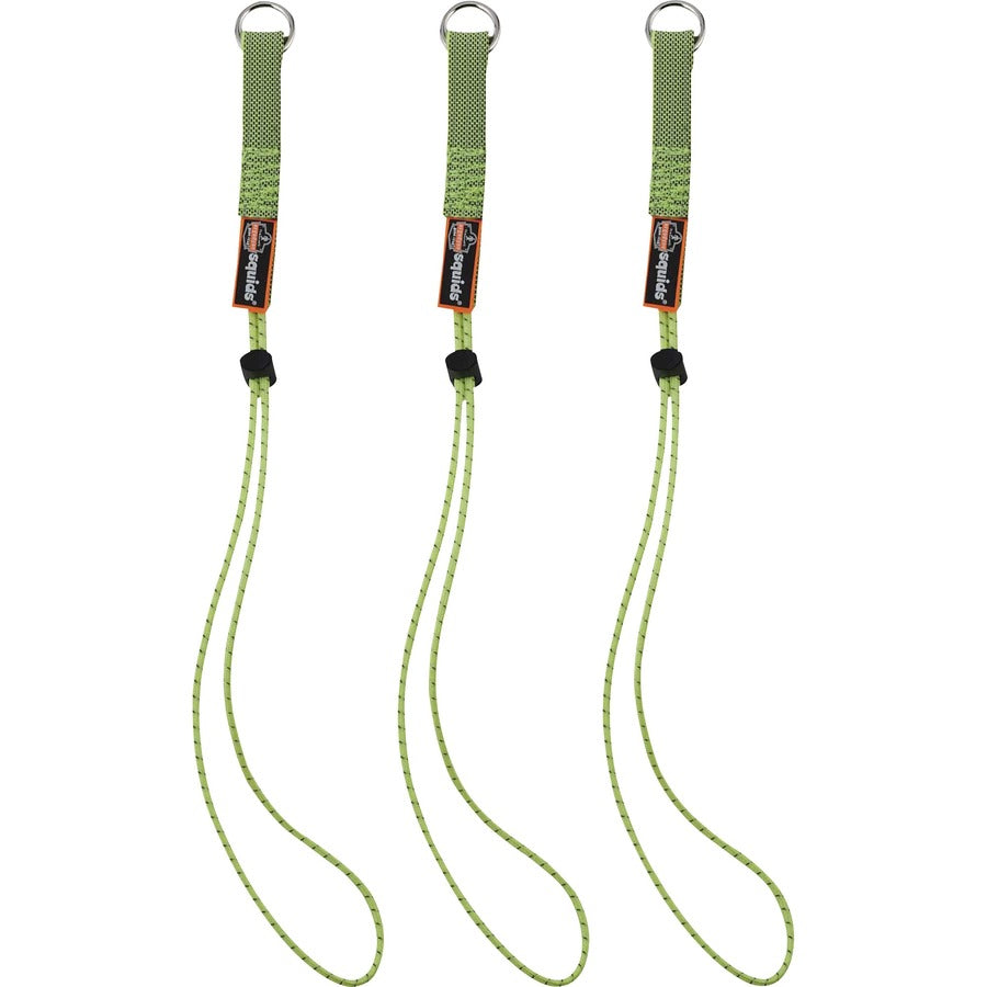 Ergodyne 3703 Elastic Tool Tether Attachment - Loop Tool Tails - 15lbs (3-Pack) - 0.3" Width x 9.5" Height x 18" Length - Lime - Elastic, Nylon - 3/Each - 18 / Carton