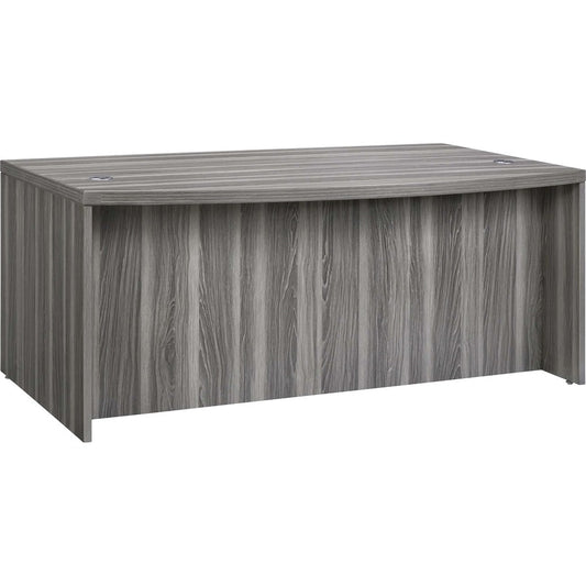 Safco Aberdeen Series 72" Bow Front Desk - Rectangle - 1.6" Thickness Work Surface, 29.5" Height x 72" Width x 42" Depth - Material: Medium Density Fiberboard (MDF), Laminate - Finish: Gray Steel - 1 Each