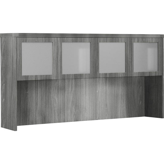 Safco Aberdeen Series 72" Hutch, Glass Doors - Rectangle - 17.4" Height x 17.4" Width0.7" Thickness Door, 37.4" Height x 70" Width x 13.3" Depth Interior Cabinet, 39.1" Height x 72" Width x 15" Depth Hutch - 4 Door(s) - Material: Medium Density Fiberbo...