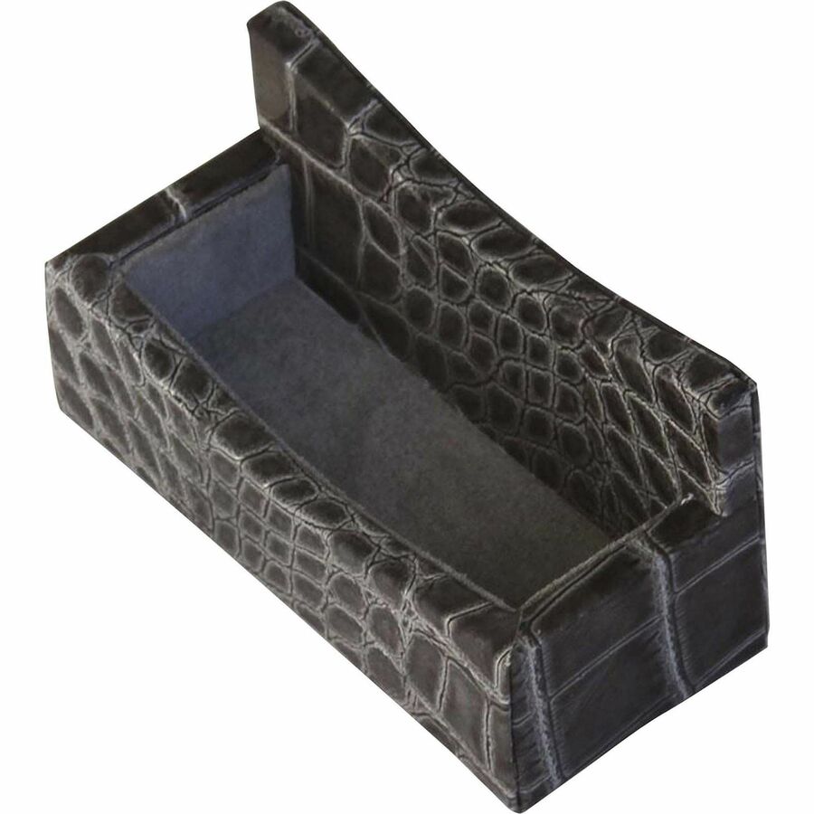 Protacini Castlerock Gray Italian Patent Leather Business Card Holder - Italian Leather, Suede, Velveteen - Castlerock Gray - 1 Each