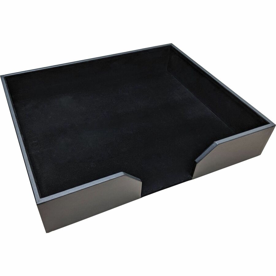 Dacasso Leatherette Conference Pad Holder - 20" Height x 16" Width - Leatherette, Felt, Fabric - Black - 1 Each