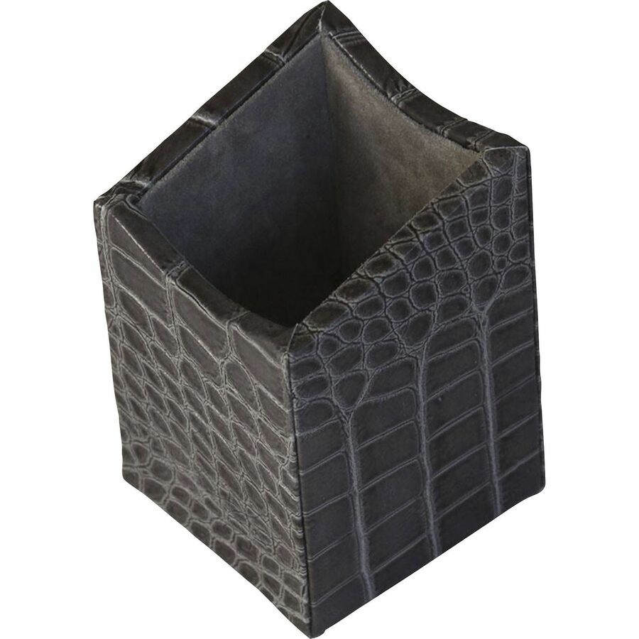Protacini Castlerock Gray Italian Patent Leather Pencil Cup - Italian Leather, Suede - Castlerock Gray - 1 Each
