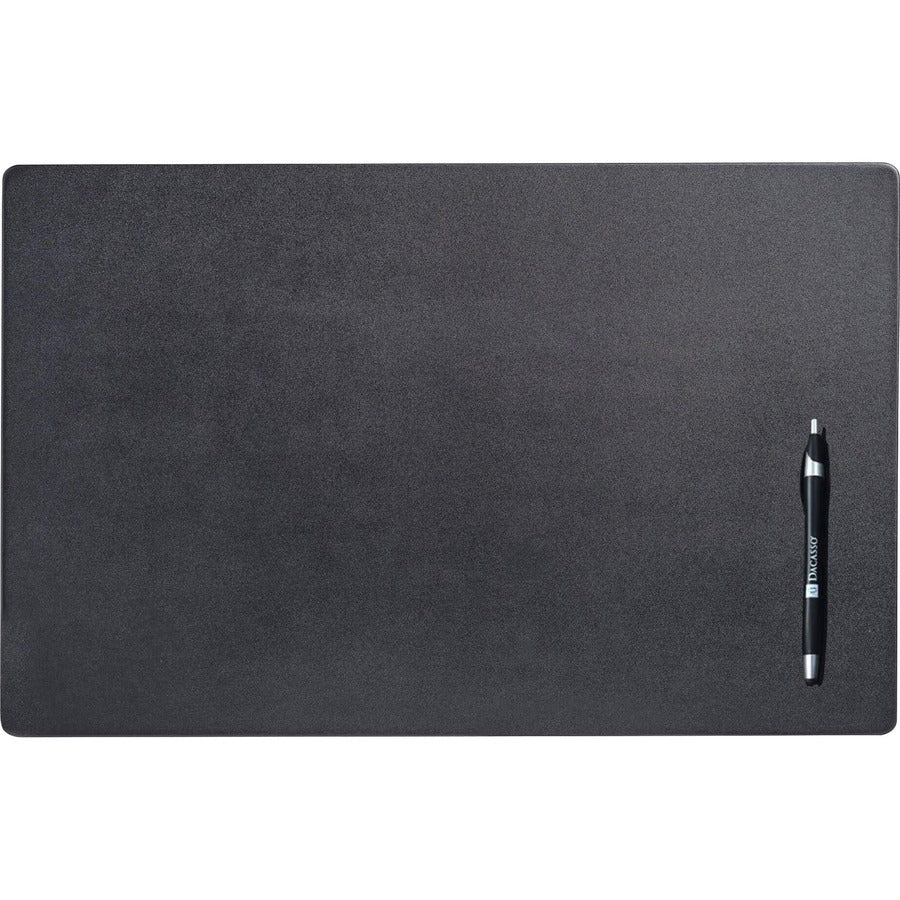 Dacasso Leather Conference Pad - Rectangular - 22" Width - Top Grain Leather, Velveteen - Black