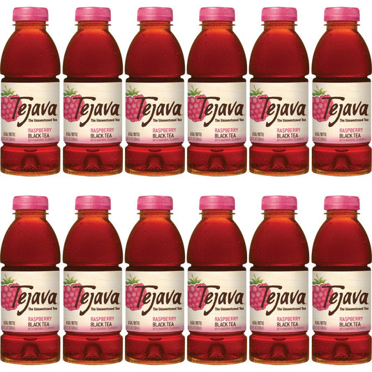 Tejava Raspberry Black Tea Bottle - Black Tea - GMO Free - 12 / Carton