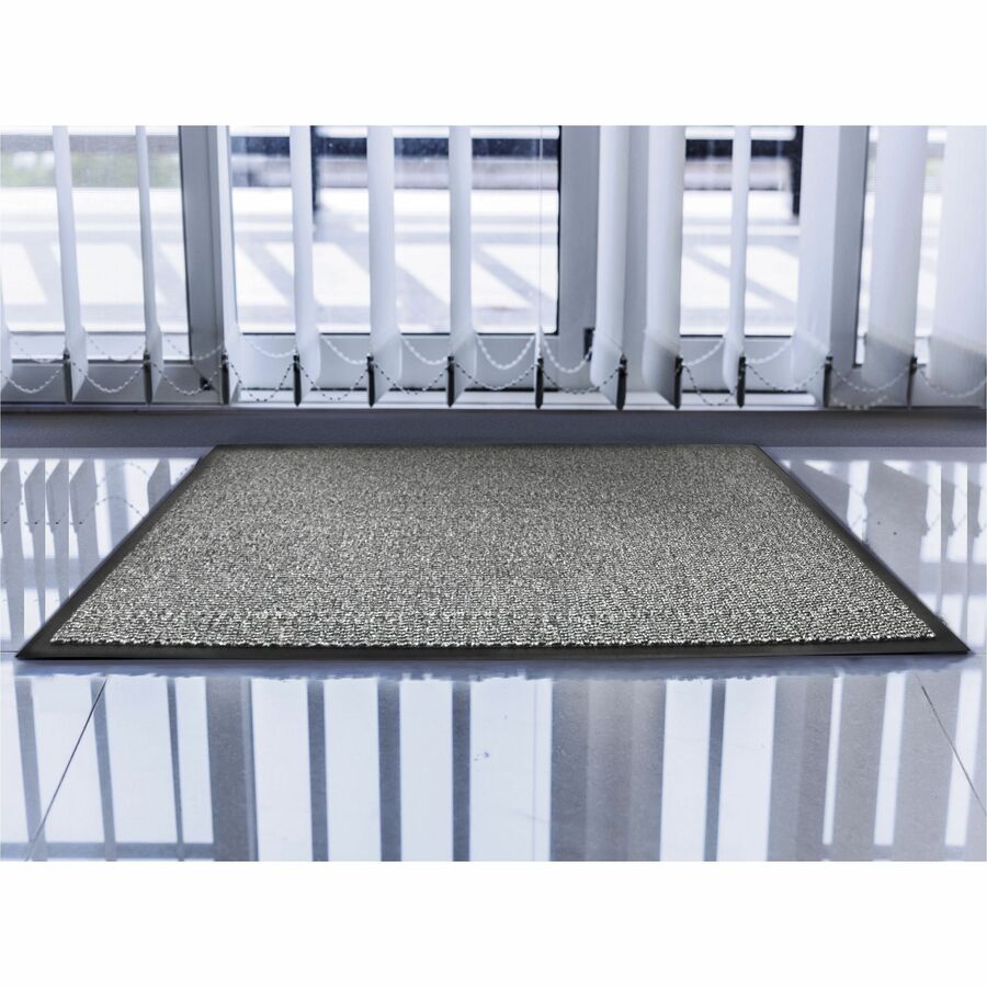 Floortex Doortex&reg, Advantagemat Gray Door Mat - 36" x 60" - 60" Length x 36" Width x 0.250" Depth - Rectangular - Polypropylene, Vinyl - Gray - 1 Each - TAA Compliant