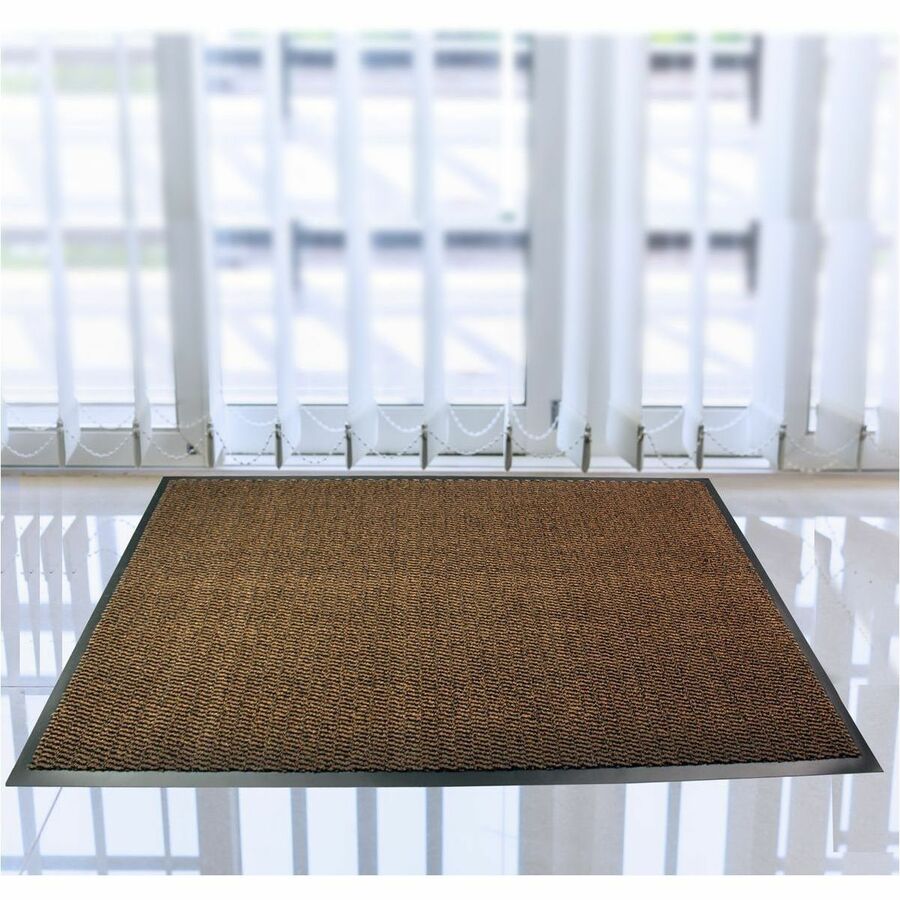 Floortex Doortex&reg, Advantagemat Brown Door Mat - 48" x 72" - 70" Length x 48" Width x 0.250" Depth - Rectangular - Polypropylene, Vinyl - Brown - 1 Each - TAA Compliant