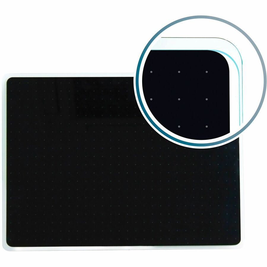 Floortex Viztex&reg, Glacier Black Multi-Purpose Grid Glass Dry-Erase Board 30" x 40" - 30" (2.5 ft) Width x 40" (3.3 ft) Height - Black Tempered Glass Surface - Rectangle - Magnetic - Magnetic, Smooth Writing, Ghost Resistant, Stain Resistant, Easy to...