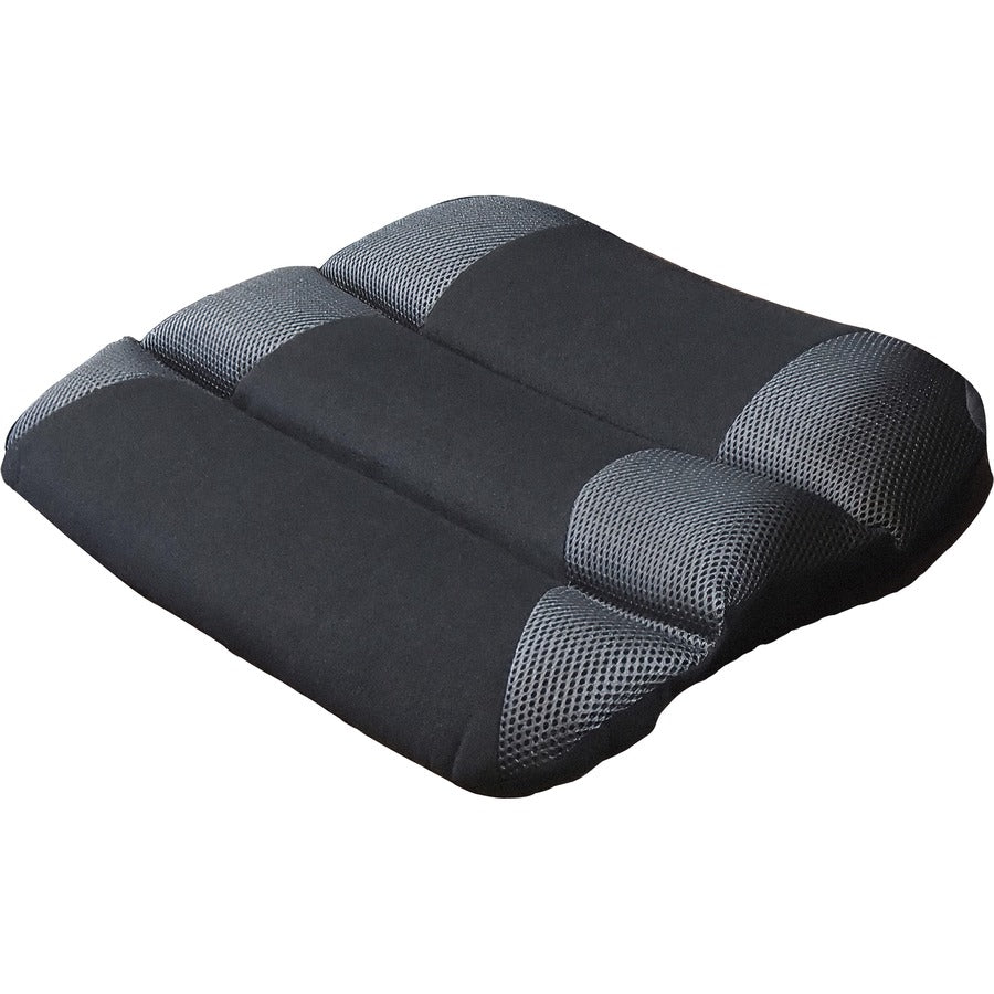 Kantek Memory Foam Seat Cushion - Memory Foam, Fabric, Rubber - Ergonomic Design, Comfortable, Washable, Easy to Clean - Black, Gray - 1 Each