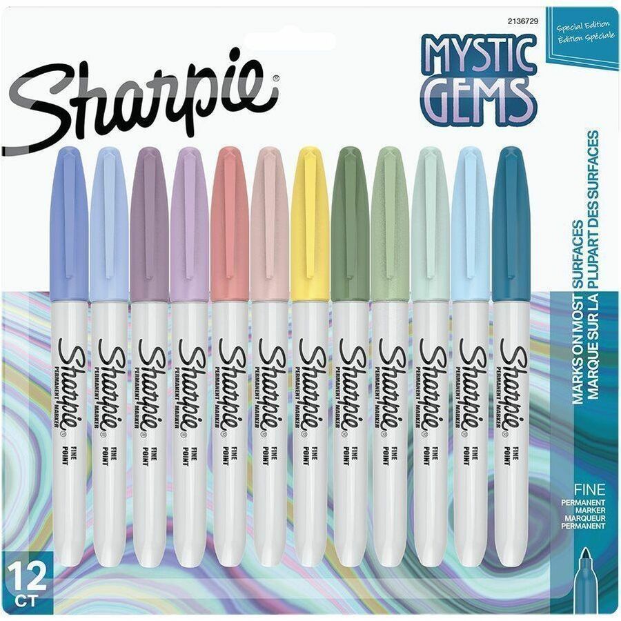 Sharpie Mystic Gems Permanent Markers - Multi Ink - 12 / Pack