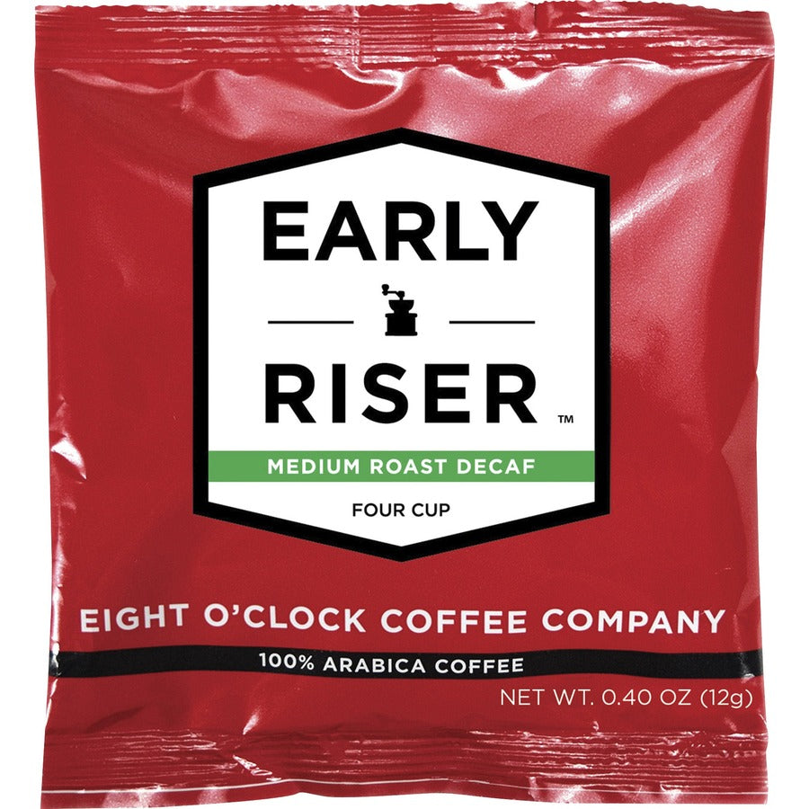 Eight O'Clock Pouch Early Riser Decaf Coffee - Pouch - Arabica - Decaffeinated - 100 / Carton