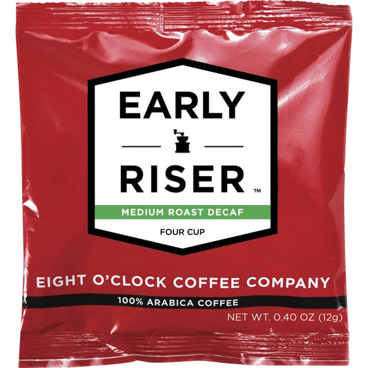 Eight O'Clock Pouch Early Riser Decaf Coffee - Pouch - Arabica - Decaffeinated - 100 / Carton