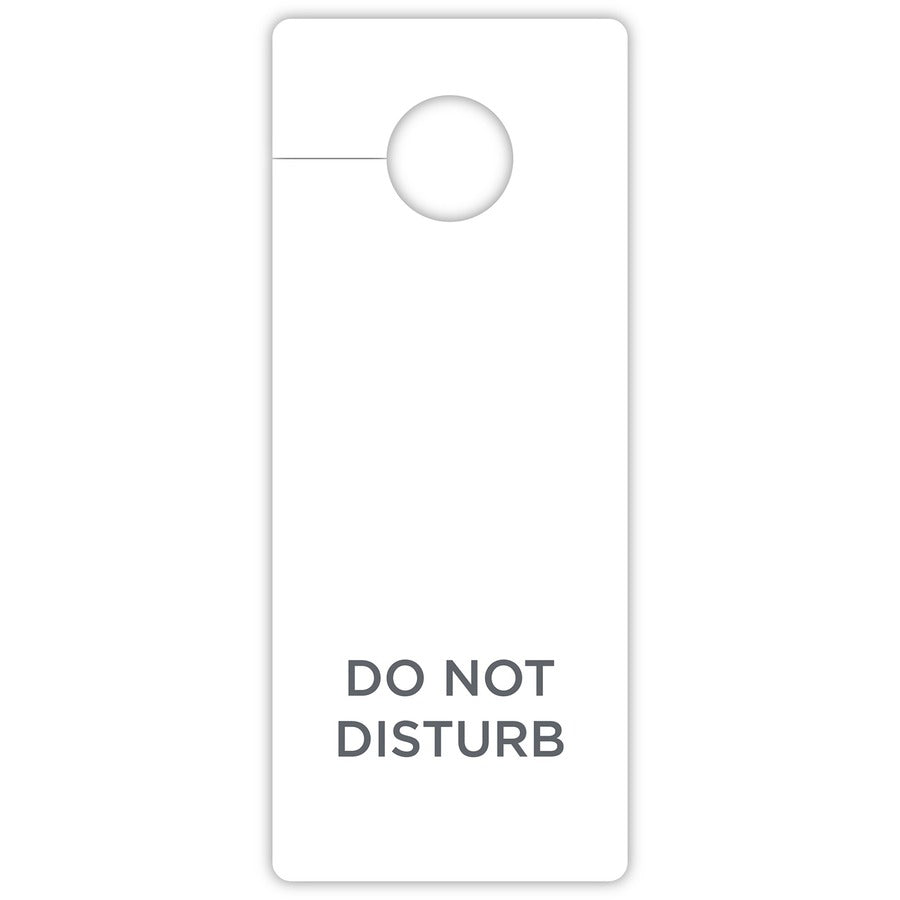 RDI Do-Not-Disturb Hang Sign - Print/Message "Do Not Disturb" - 3" Width x 8" Height - Rectangular Shape - Hanging Hole, Printable - White - 100 / Carton