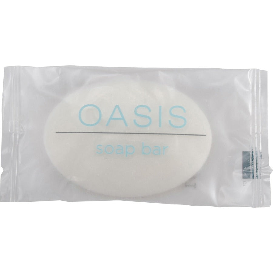 OASIS Soap Bars - Bergamot Oil, Yuzu Fruit Scent - 0.35 oz - Bath, Hotel, Skin - White - 1000 / Carton