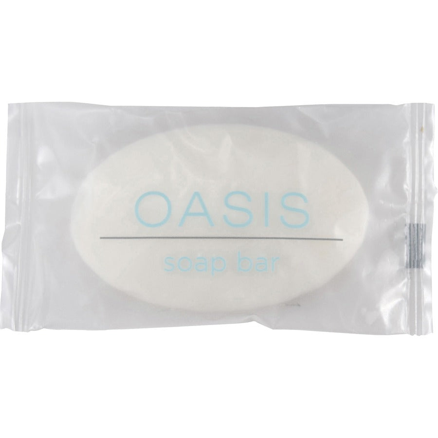 OASIS Soap Bars - Bergamot Oil, Yuzu Fruit Scent - 0.46 oz - Bath, Hotel, Skin - White - 1000 / Carton