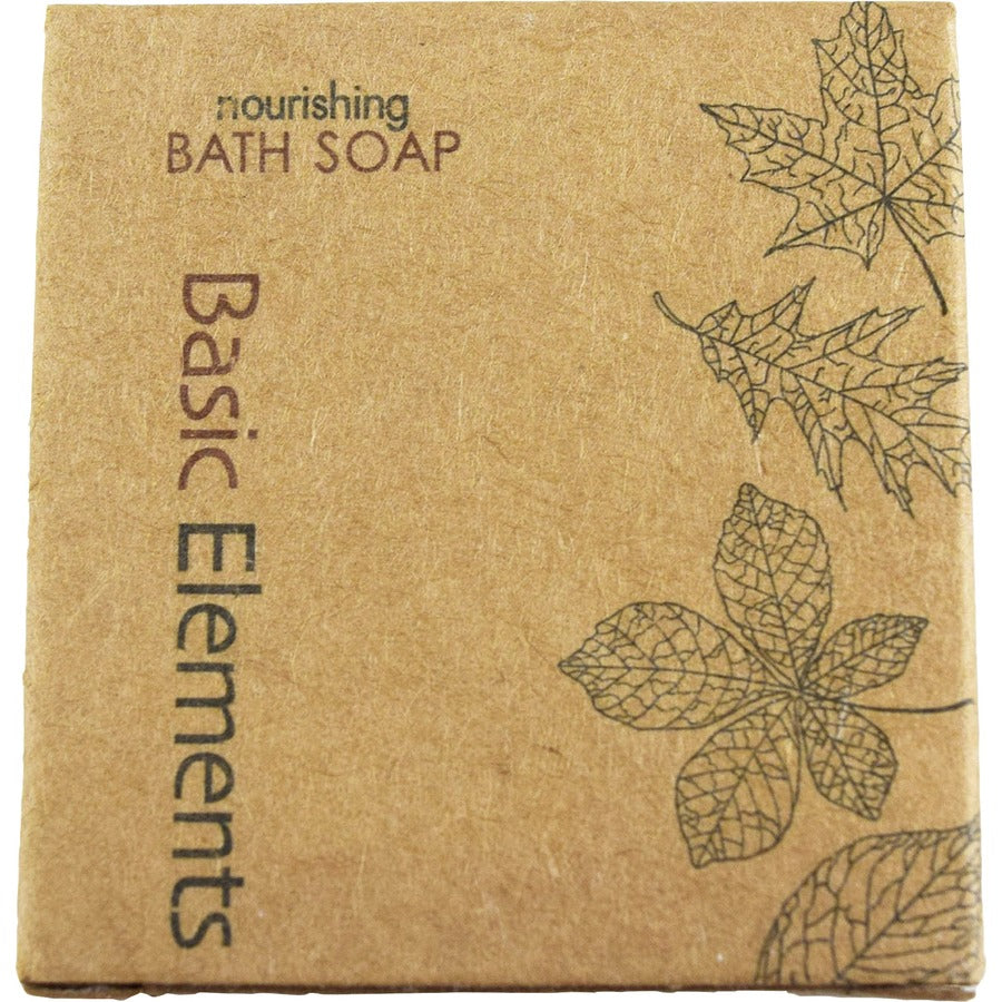 Basic Elements Nourishing Bath Soap - Clean Scent - 1.27 oz - Bath, Skin - Multi - Anti-irritant, Fragrance-free, Dye-free - 200 / Carton
