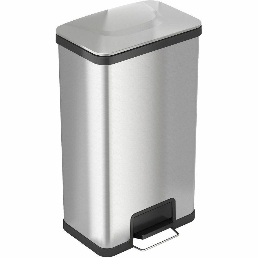 HLS Commercial AirStep Stainless Steel Step Trash Can - Deodorizer - 4.76 gal Capacity - Foot Pedal, Smudge Resistant, Easy to Clean, Vented, Handle, Fingerprint Proof, Durable - 28.4" Height x 16.5" Width x 11.2" Depth - Brushed Stainless Steel - Silv...