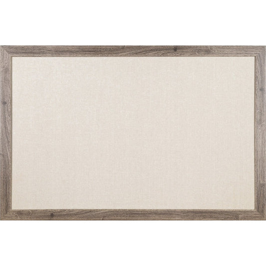 U Brands Linen Bulletin Board - 24" Board Height x 36" Board Width - Tan Linen Surface - Self-healing, Durable, Mounting System, Tackable, Sturdy, Damage Resistant - Rustic Wood Frame - 1 Each