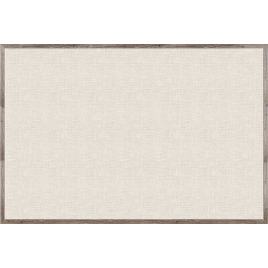 U Brands Linen Bulletin Board - 48" Board Height x 72" Board Width - Tan Linen Surface - Self-healing, Durable, Mounting System, Tackable, Sturdy, Damage Resistant - Rustic Wood Frame - 1 Each