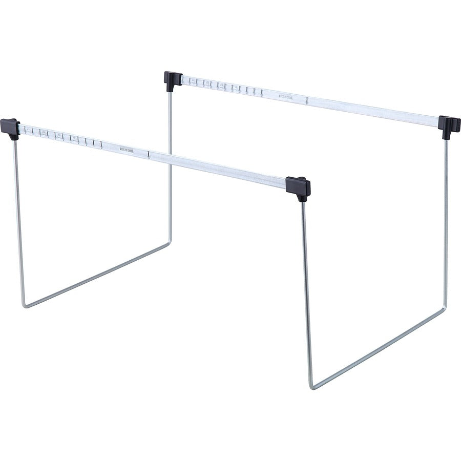 Business Source File Frame - Letter - 14" to 18" Long - Stainless Steel - Gray - 2 / Box