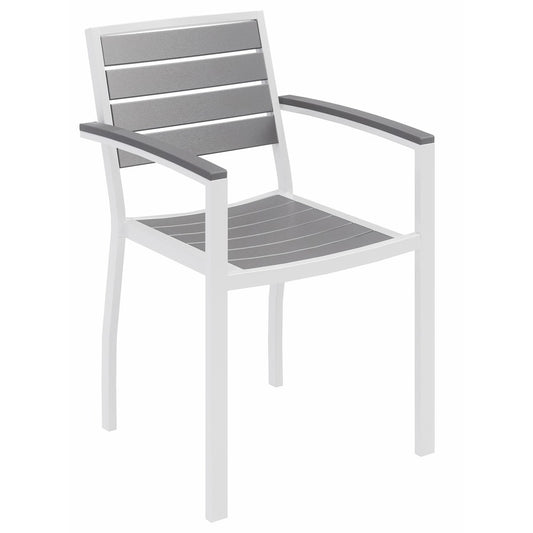KFI Gray Indoor/Outdoor Furniture - 34" Height x 22" Width x 23" Depth, 25.5" Height Arm - 1 Each