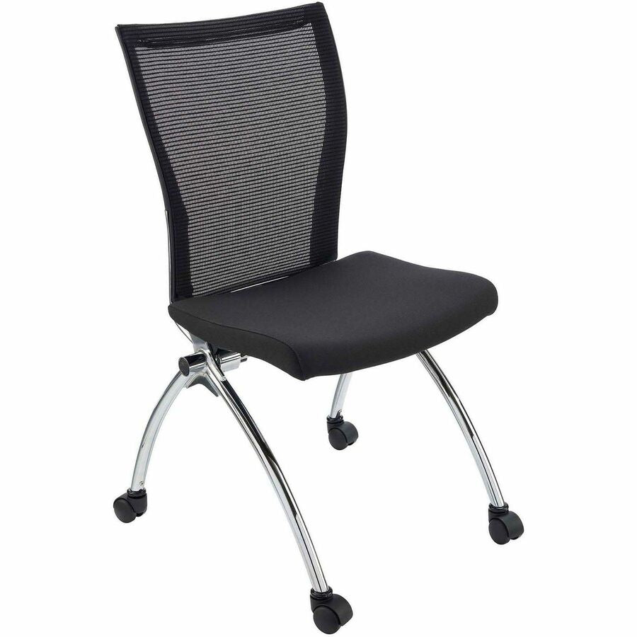 Safco Valore High Back Training Chair - Black Seat Color - Foam Seat Material - Black Back Color - Steel, Chrome Frame Material - High Back - Four-legged Base - 2 / Carton