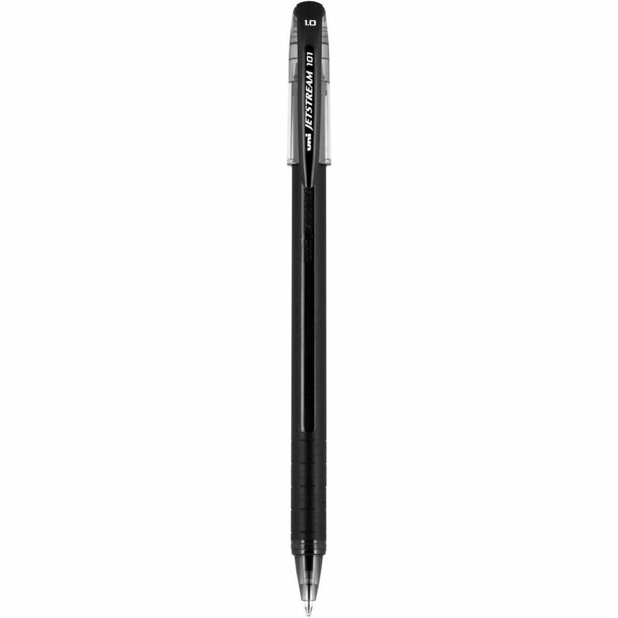uniball™, Jetstream 101 Ballpoint Pen - Black Ink - Gel-based - Black Barrel - 12 / Dozen