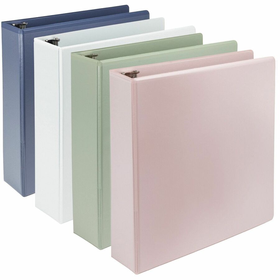 Samsill Eco-Conscious View Binder - 2" Binder Capacity - Letter - 8 1/2" x 11" Sheet Size - 3 Ring - Fastener: D-Ring - Polypropylene, Fiberboard - Riose, Indigo, Sage, White - Durable, Clear Overlay, Archival-safe, Non-glare, PVC-free, Non-stick, Ink...