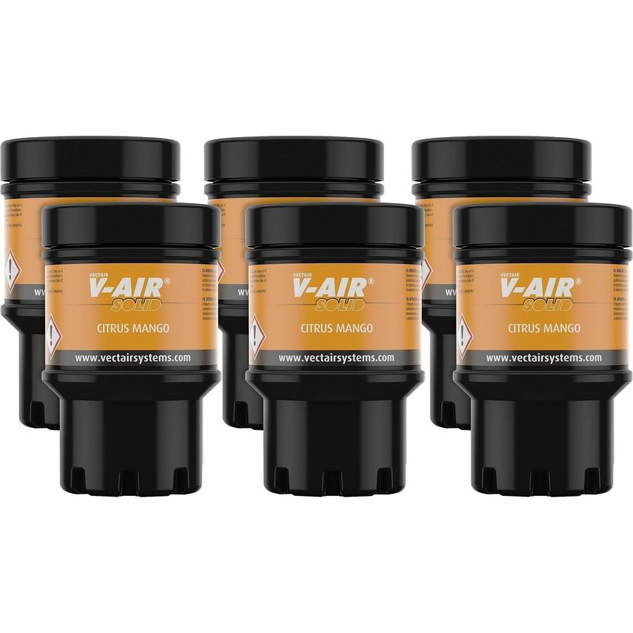 Vectair Systems V-Air MVP Dispenser Fragrance Refill - Spray - 6000 ft� - Citrus Mango - 60 Day - Odor Neutralizer - 6 / Carton