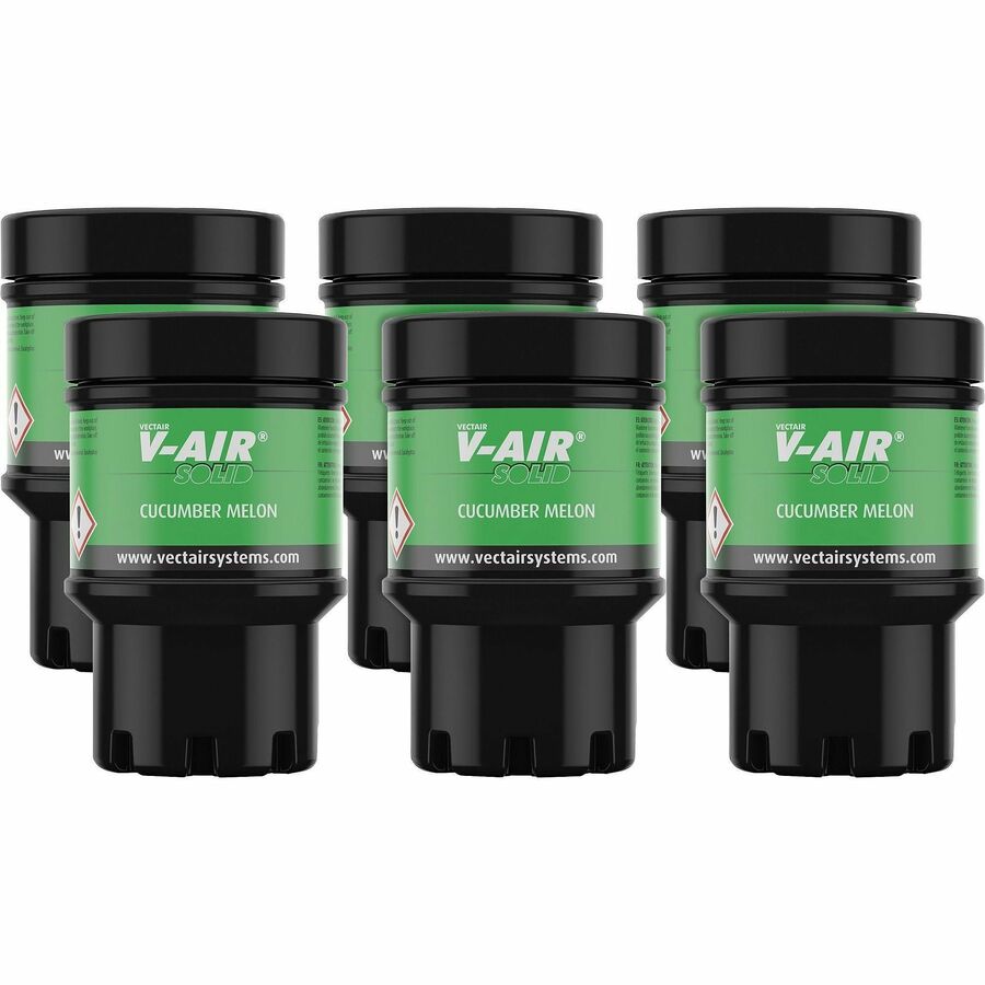 Vectair Systems V-Air MVP Dispenser Fragrance Refill - Spray - 6000 ft� - Cucumber Melon - 60 Day - Odor Neutralizer - 6 / Carton