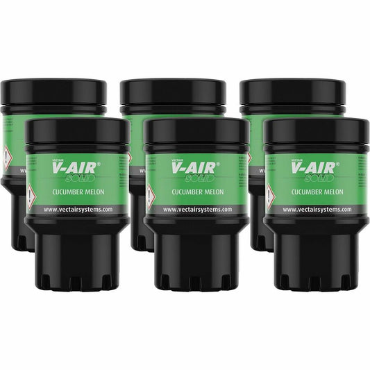 Vectair Systems V-Air MVP Dispenser Fragrance Refill - Spray - 6000 ft³ - Cucumber Melon - 60 Day - Odor Neutralizer - 6 / Carton