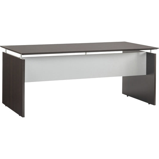 Safco Medina Mocha Laminate Office Unit - 29.5" Height x 63" Width x 36" Depth, 0" Thickness Table Top - Beveled Edge - Material: Medium Density Fiberboard (MDF), Laminate - Finish: Mocha, Silver - Durable, Leg Leveler, Modesty Panel - For Office, Home...