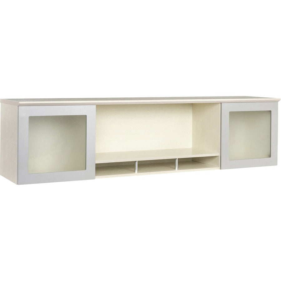Safco Medina Textured Sea Salt Laminate Unit - 18.3" Height x 63" Width x 15" Depth - 2 Door(s) - 4 Shelve(s) - Beveled Edge - Material: Medium Density Fiberboard (MDF), Laminate - Finish: Textured Sea Salt - 1 Each