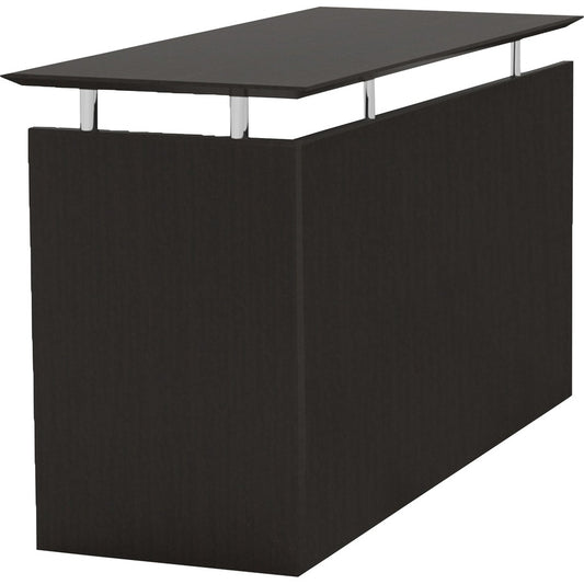 Safco Medina Mocha Laminate Office Unit - 1" Thickness Work Surface, 29.5" Height x 48.5" Width x 20" Depth Return, 0" Thickness Table Top - Beveled Edge - Material: Medium Density Fiberboard (MDF) - Finish: Mocha Laminate - Durable, Ergonomic, Non Han...