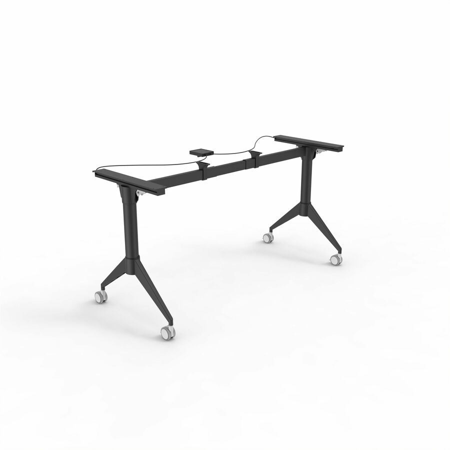 Lorell Spry Nesting Training Table Base - Black Folding Base - 2 Legs - 29.50" Height - Assembly Required - Cold-rolled Steel (CRS) - 1 Each