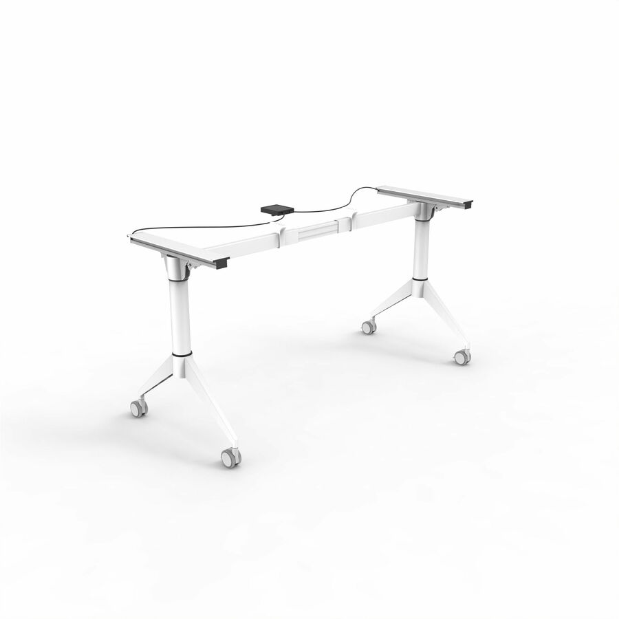 Lorell Spry Nesting Training Table Base - White Folding Base - 2 Legs - 29.50" Height - Assembly Required - Cold-rolled Steel (CRS) - 1 Each