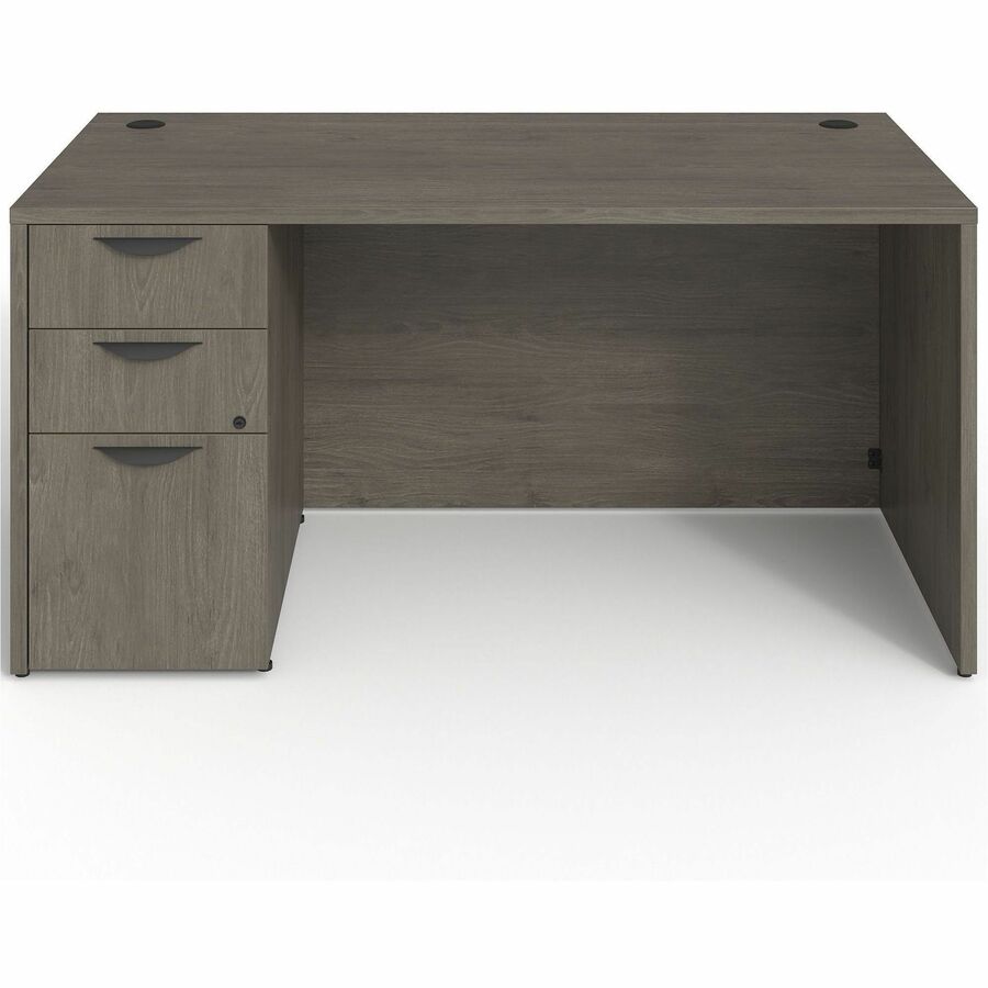 Lorell Prominence 2.0 Left-Pedestal Desk - Rectangle - 29" Height x 60" Width x 30" Depth, 1" Thickness Top - Total Drawer(s): 3 - Single Pedestal on Left Side - Band Edge - Material: Particleboard - Finish: Thermofused Melamine (TFM) - Durable, Adjust...