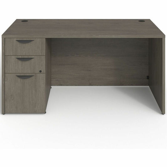 Lorell Prominence 2.0 Left-Pedestal Desk - Rectangle - 29" Height x 60" Width x 30" Depth, 1" Thickness Top - Total Drawer(s): 3 - Single Pedestal on Left Side - Band Edge - Material: Particleboard - Finish: Thermofused Melamine (TFM) - Durable, Adjust...