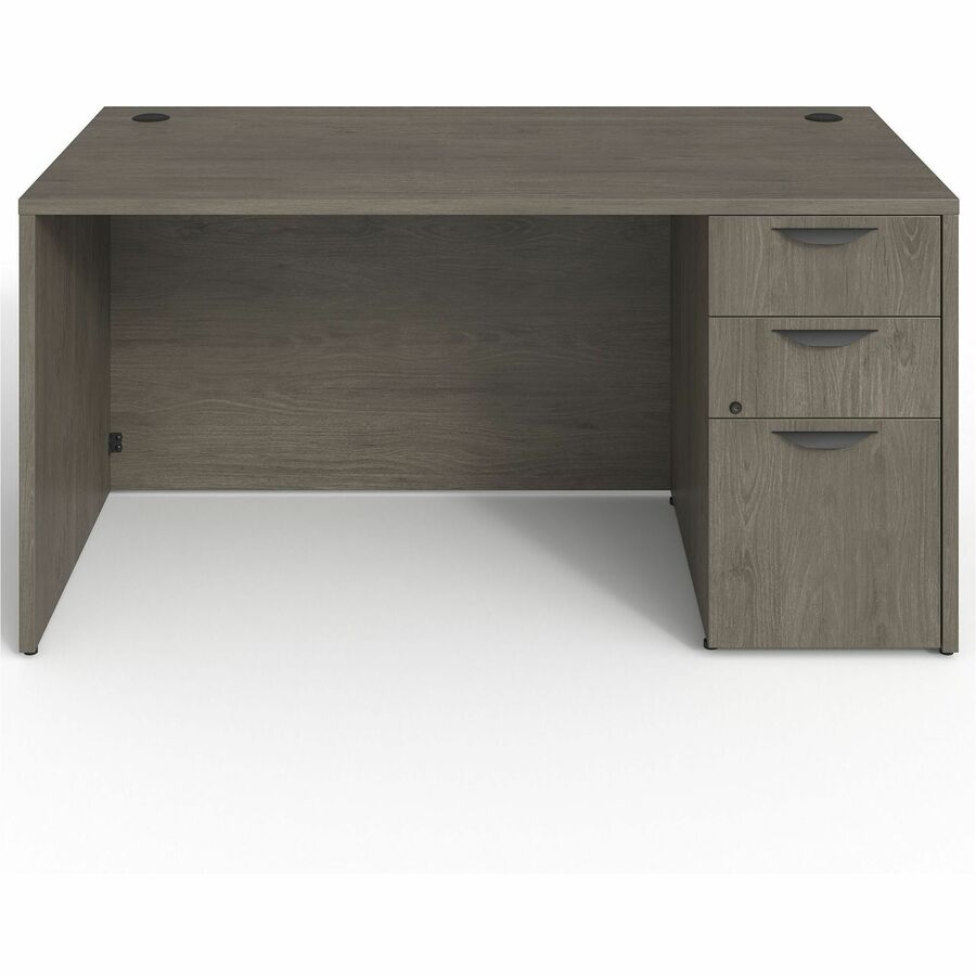 Lorell Prominence 2.0 Right-Pedestal Desk - Rectangle - 29" Height x 60" Width x 30" Depth, 1" Thickness Top - Total Drawer(s): 3 - Single Pedestal on Right Side - Band Edge - Material: Particleboard - Finish: Thermofused Melamine (TFM) - Durable, Adju...