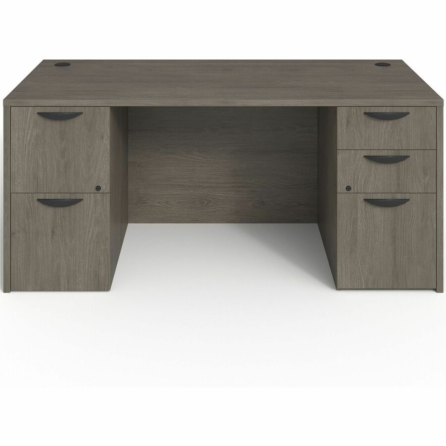 Lorell Prominence 2.0 Double-Pedestal Desk - Rectangle - 29" Height x 66" Width x 30" Depth, 1" Thickness Top - Total Drawer(s): 5 - Double Pedestal on Left/Right Side - Band Edge - Material: Particleboard - Finish: Thermofused Melamine (TFM) - Durable...