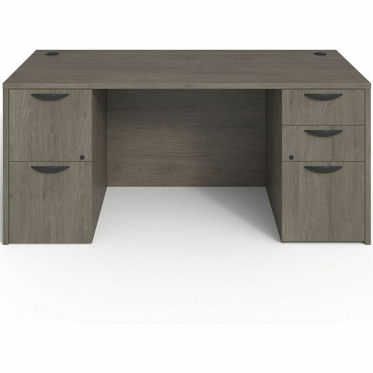 Lorell Prominence 2.0 Double-Pedestal Desk - Rectangle - 29" Height x 66" Width x 30" Depth, 1" Thickness Top - Total Drawer(s): 5 - Double Pedestal on Left/Right Side - Band Edge - Material: Particleboard - Finish: Thermofused Melamine (TFM) - Durable...