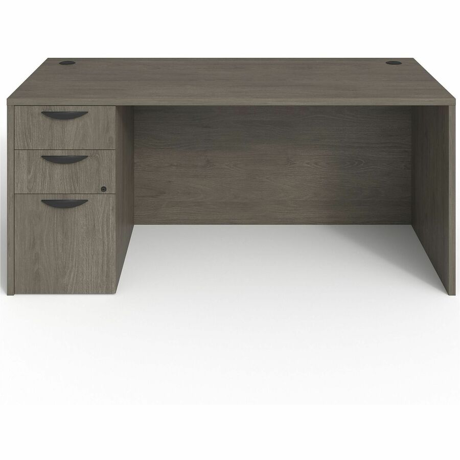 Lorell Prominence 2.0 Left-Pedestal Desk - Rectangle - 29" Height x 66" Width x 30" Depth, 1" Thickness Top - Total Drawer(s): 3 - Single Pedestal on Left Side - Band Edge - Material: Particleboard - Finish: Thermofused Melamine (TFM) - Durable, Adjust...