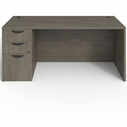Lorell Prominence 2.0 Left-Pedestal Desk - Rectangle - 29" Height x 66" Width x 30" Depth, 1" Thickness Top - Total Drawer(s): 3 - Single Pedestal on Left Side - Band Edge - Material: Particleboard - Finish: Thermofused Melamine (TFM) - Durable, Adjust...